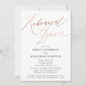 Moderne Roze Gouden Kalligrafie Trouwrepetitie Kaart (Voorkant)