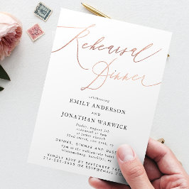 Moderne Roze Gouden Kalligrafie Trouwrepetitie Kaart