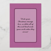 Moderne Roze Gouden Kerstboom Gepersonaliseerd Folie Feestdagenkaart (Achterkant)