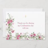 Moderne Roze Gouden Kruis Bevestiging Dank u Kaart (Voorkant)