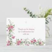 Moderne Roze Gouden Kruis Bevestiging Dank u Kaart (Staand voorkant)