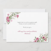 Moderne Roze Gouden Kruis Bevestiging Dank u Kaart (Achterkant)