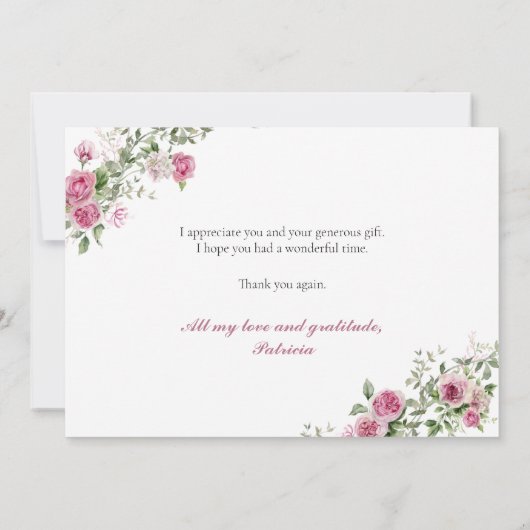 Moderne Roze Gouden Kruis Bevestiging Dank u Kaart (Achterkant)