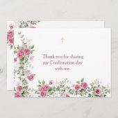 Moderne Roze Gouden Kruis Bevestiging Dank u Kaart (Voorkant / Achterkant)
