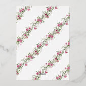 Moderne roze gouden kruis & boog bevestiging folie uitnodiging (Achterkant)