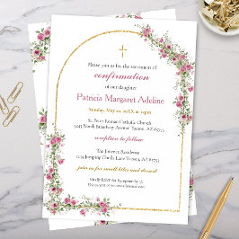 Moderne roze gouden kruis & boog bevestiging kaart