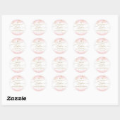 Moderne Roze Gouden Kruis Meisje Doop Ronde Sticker (Vel)