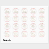 Moderne Roze Gouden Kruis Meisje Doop Ronde Sticker (Vel)