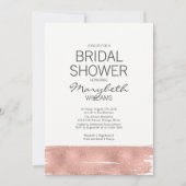 Moderne Roze Gouden Kwaststreek Bruiloft Feestkaar Kaart (Voorkant)