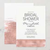 Moderne Roze Gouden Kwaststreek Bruiloft Feestkaar