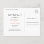 Moderne Roze Gouden Liefde Save The Date-ansichtka Aankondigingskaart (Achterkant)