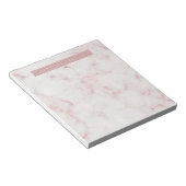 Moderne Roze Gouden Marmer Notitieblok (Schuin)