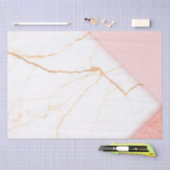 Moderne Roze Gouden Marmeren Kleine Zakelijke Verp Tissuepapier (Craft)