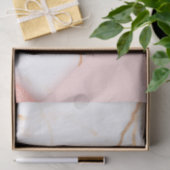 Moderne Roze Gouden Marmeren Kleine Zakelijke Verp Tissuepapier (Geschenk)