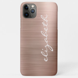 Moderne Roze Gouden Metalen Gepersonaliseerde Scri Case-Mate iPhone Case