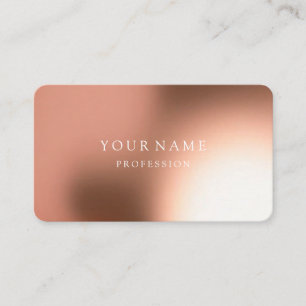 Moderne Roze Gouden Minimaal Zijde Metallic Wit Visitekaartje