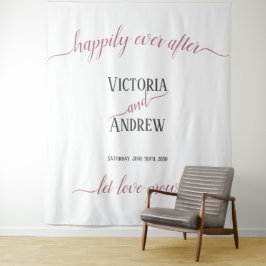Moderne Roze Gouden Minimalistische Huwelijk Wandkleed