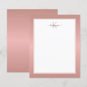 Moderne Roze Gouden Monogram Chic Meisjesachtige N (Voorkant / Achterkant)