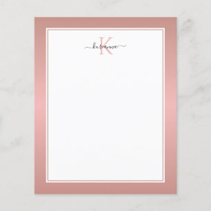 Moderne Roze Gouden Monogram Chic Meisjesachtige N