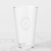 Moderne Roze Gouden Monogram Geometrisch v2 Glas (Achterkant)