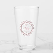 Moderne Roze Gouden Monogram Geometrisch v2 Glas (Voorkant)