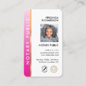 Moderne Roze Gouden Notaris Logo QR Code Foto Visitekaartje (Voorkant)