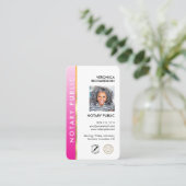 Moderne Roze Gouden Notaris Logo QR Code Foto Visitekaartje (Staand voorkant)