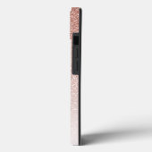 Moderne Roze Gouden Ombre Glitter Monogram Case-Mate iPhone Case (Achterkant / Links)
