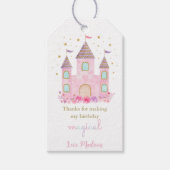 Moderne roze gouden prinses kasteel verjaardag cadeaulabel (Voorkant)