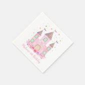 Moderne roze gouden prinses kasteel verjaardag servet (Hoek)