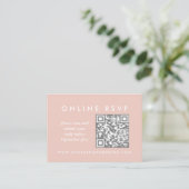 Moderne Roze Gouden Ringen Trouwen Online QR Code  Informatiekaartje (Staand voorkant)