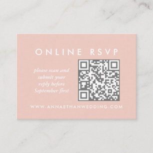 Moderne Roze Gouden Ringen Trouwen Online QR Code Informatiekaartje