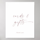 Moderne Roze Gouden Script Kaarten en Geschenken B Poster (Voorkant)