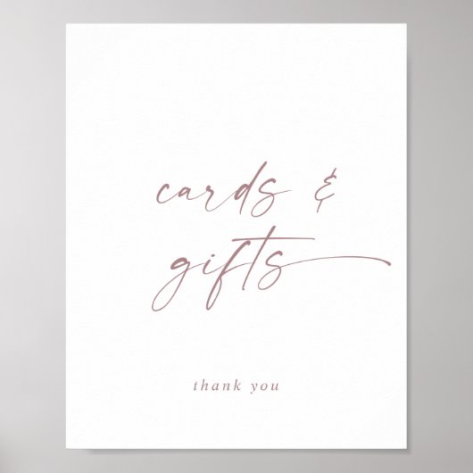 Moderne Roze Gouden Script Kaarten en Geschenken B Poster (Voorkant)