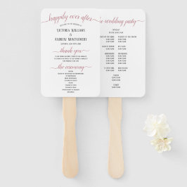 Moderne Roze Gouden Script Minimale Trouwprogramma Handwaaier
