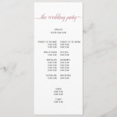 Moderne Roze Gouden Script Trouwceremonie Programmakaart (Achterkant)