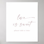Moderne Roze Gouden Scriptie Liefde Is Zoete Trouw Poster (Voorkant)