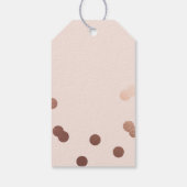 Moderne roze gouden stippen cadeaulabel (Achterkant)
