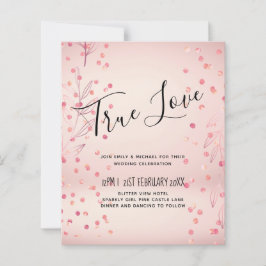 Moderne Roze Gouden Trendy Budget Bruiloft