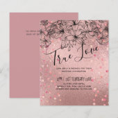 Moderne Roze Gouden Trendy Budget Bruiloft (Voorkant / Achterkant)