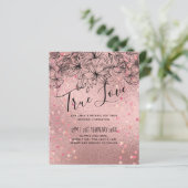 Moderne Roze Gouden Trendy Budget Bruiloft (Staand voorkant)