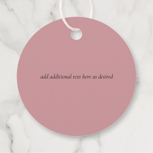 Moderne Roze Gouden Trendy Budget Bruiloft Bedankjes Labels (Achterkant)