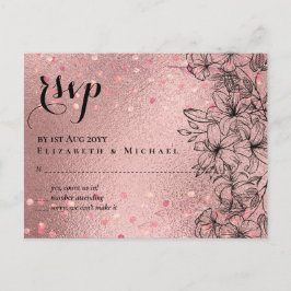 Moderne Roze Gouden Trendy Budget Bruiloft Briefkaart