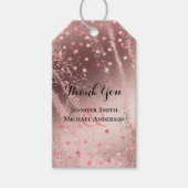 Moderne Roze Gouden Trendy Budget Bruiloft Cadeaulabel (Voorkant)