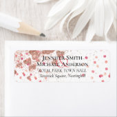 Moderne Roze Gouden Trendy Budget Bruiloft Etiket (Insitu)