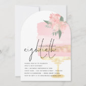 Moderne Roze Gouden Verjaardagstaart 80ste Partijb Kaart (Voorkant)