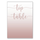 Moderne roze gouden verloop trouwtafel bovenstuk kaart (Achterkant)