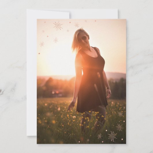 Moderne Roze Gouden Verrassing Foto Verjaardagsfee Kaart (Achterkant)