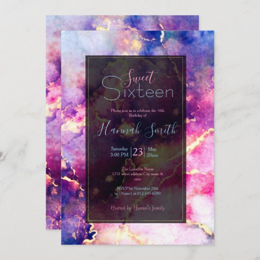 Moderne roze gouden vloeibare kunst Abstract Kaart (Voorkant / Achterkant)