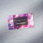 Moderne roze gouden vloeibare kunst Abstract Magnetisch Visitekaartje (Voorbeeld)